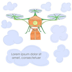 Multi Rotor Drone Flying in the Sky