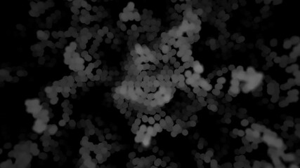 Abstract 3d background rendering with rhythmically moving balls. Computer generated looped animation. Modern background designed as a banner, background for concerts, parties, discos. Psychedelic imag - Powered by Adobe