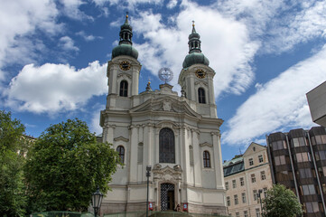 Fototapeta na wymiar Church of Saint Mary Magdalene in center of Karlovy Vary