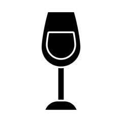 wine glass icon, silhouette style