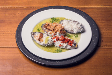 Traditional mexican food gourmet. Mexican food on wooden table.