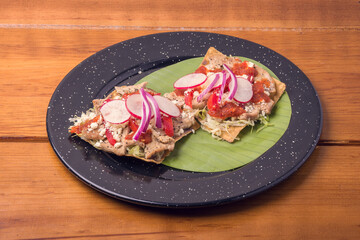 Traditional mexican food gourmet. Mexican food on wooden table.