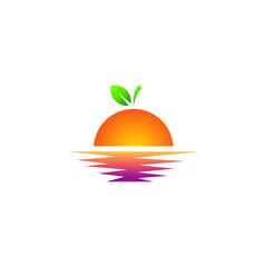 orange and sunset logo design