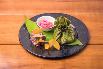 Traditional mexican food gourmet. Mexican food on wooden table.