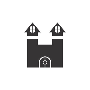 H letter castle logo design vector