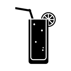 lemonade drink icon, silhouette style