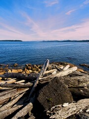 Fototapeta na wymiar Spectacular shoreline of Sidney BC, Vancouver Island, Canada