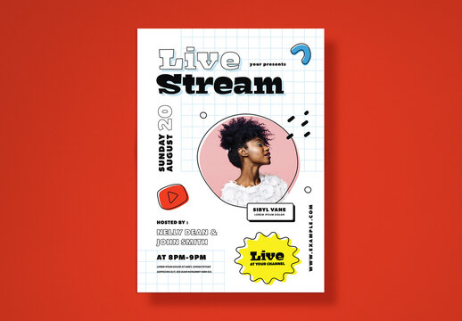 Live Stream Event Flyer Layout