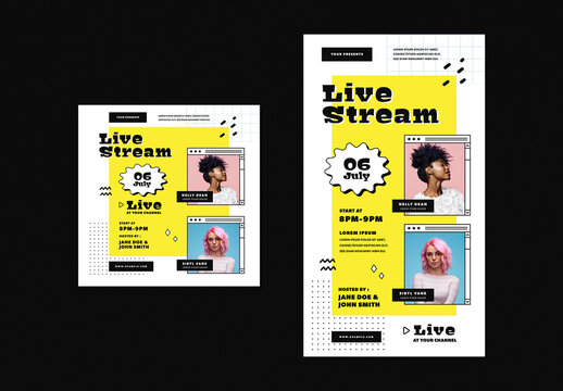 Live Stream Event Social Media Layouts