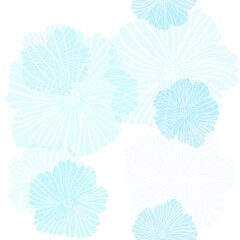 Light Blue, Green vector seamless elegant wallpaper with flowers. Shining colored illustration with flowers. Design for wallpaper, fabric makers.