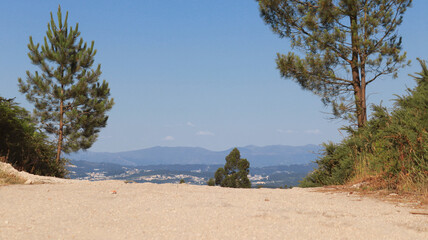 Mountain landscape.
View from the road from behind a hillock.