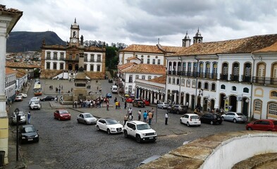Fototapeta na wymiar Tiradentes Square from Ouro Preto - Brazil