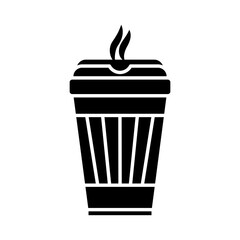 hot coffee paper cup icon, silhouette style