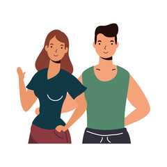 Couple of woman and man vector design