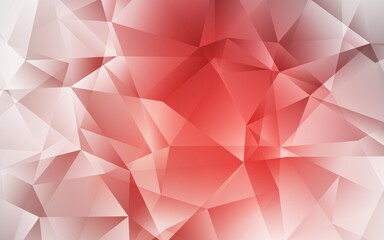 Light Red vector gradient triangles template. Shining colorful illustration with triangles. Brand new style for your business design.