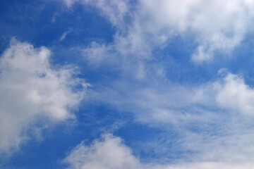 Blue sky with cloud, fresh air in nature, clear sky Caused by climate change