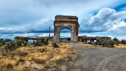 Ruins of a ghost town in rural Nevada 