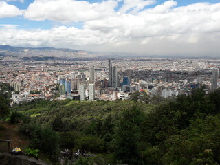 Fototapeta na wymiar Views from Montserrate Bogota Colombia mountain 2019