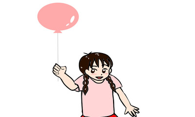 風船を持った女の子