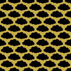Fluffy cloud seamless repeat pattern background
