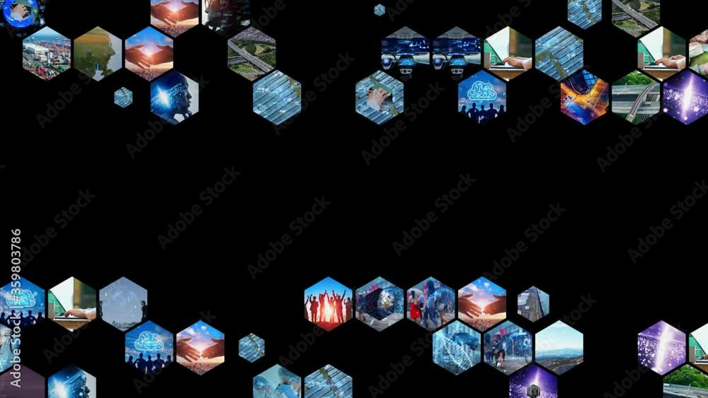 Aufkleber a lot of video in cyberspace. business background pattern animation. business strategy.
