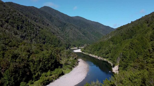 Maruia river in New zealand 2, Droneshot