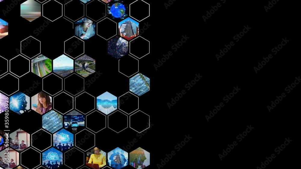 Aufkleber a lot of video in cyberspace. business background pattern animation. business strategy.