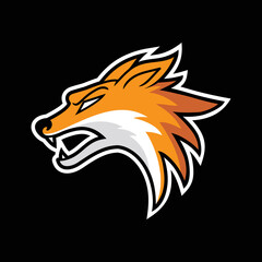 Fox head logo for t-shirt on black background