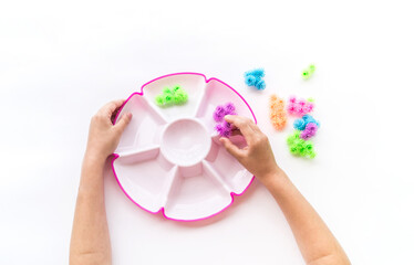 Montessori material flat lay.