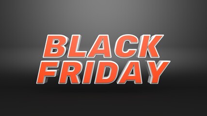 3d render of a black friday text on blackboard orange tex