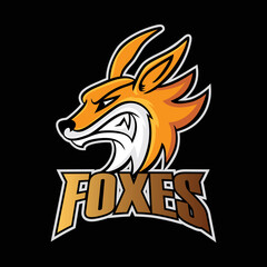 fox head mascot, vector illustration