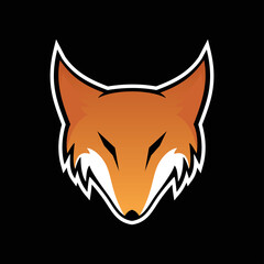 fox head mascot, vector illustration