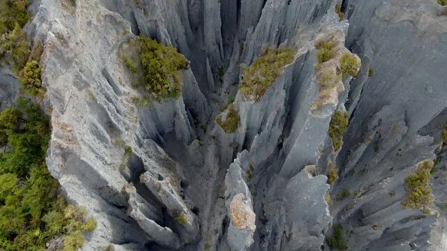 The Putangirua Pinnacles formation from LOTR 7, Droneshot