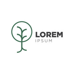 nature logo design template for botanical agriculture company business