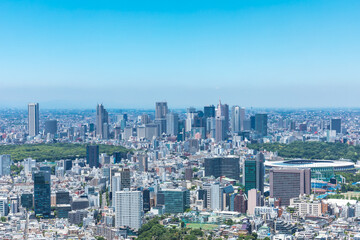 (東京都-都市風景)青空と新宿方面風景２
