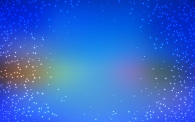 Light Blue, Yellow vector background with astronomical stars. Shining colored illustration with bright astronomical stars. Template for cosmic backgrounds.