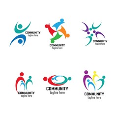 Obraz premium Adoption and community care Logo template vector icon 