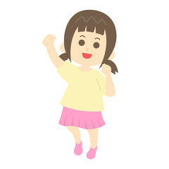 喜ぶ少女のイラスト
