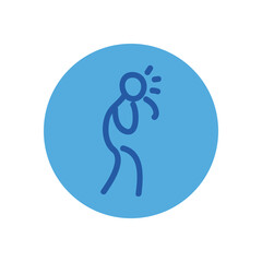 Obraz premium Stickfigure with fever block style icon vector design