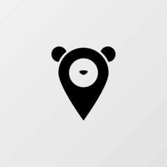 Panda location logos are simple and modern, suitable for business or company © tris numo