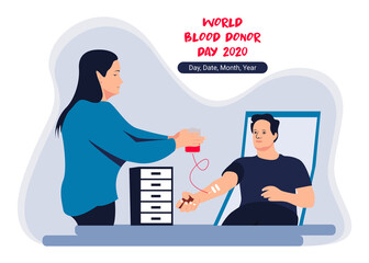 Blood Donation Illustration Vector. world, blood, donor, day,