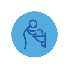 Stickfigure washing hands block style icon vector design