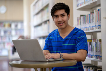 University students in the library