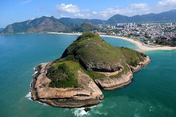 Rio de Janeiro, December 4, 2014.
Aerial Photo of Pedra do Pontal, located in the Recreio dos...