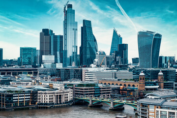 The City of London with several landmarks