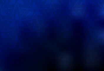 Dark BLUE vector background with triangles. Triangles on abstract background with colorful gradient. Pattern for booklets, leaflets