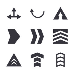 Arrows with differents directions flat style icon set vector design
