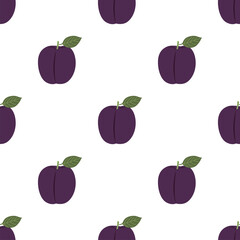 Plum. Seamless Vector Patterns