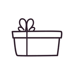 Gift with bowtie line style icon vector design
