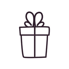 Gift with bowtie line style icon vector design